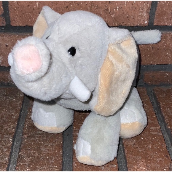 GANZ Other - Ganz Velvety Elephant Plush Stuffed Animal Grey Peach HM167